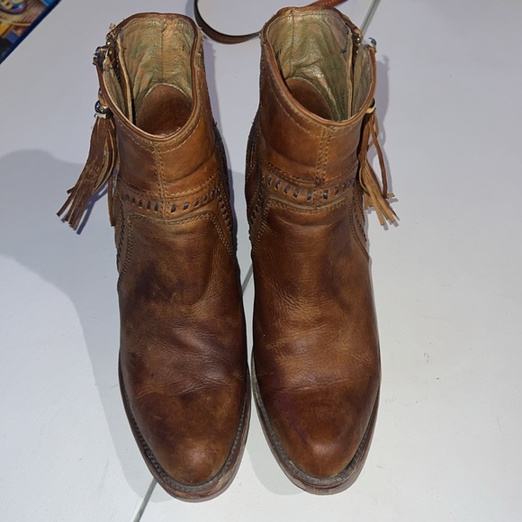 Cuadra Brown Leather Ankle Boots with tassel 9.5 - Picture 2 of 15